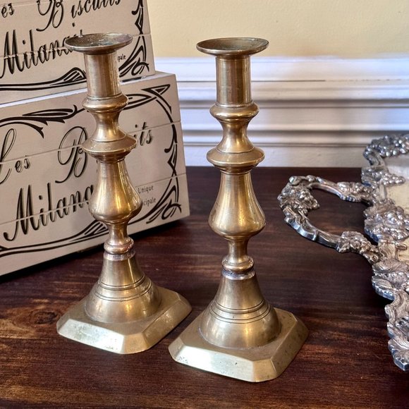 19th Century Brass Candlesticks - Picture 3 of 15